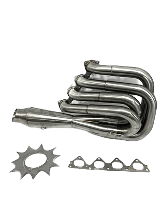 Power Driven B-Series Hood Exit Race Header with 4-1 Megaphone B18 B20 image 0